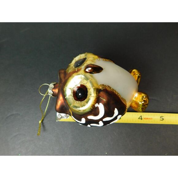 Blown Glass Owl Christmas Tree Ornament Painted 3.5 inch Holiday Bird - Picture 6 of 7